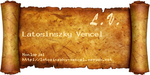Latosinszky Vencel névjegykártya